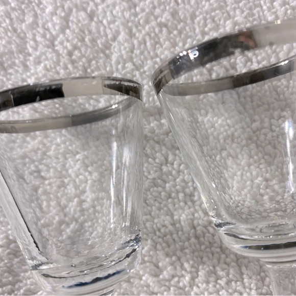 Vintage Silver Rim Footed French Crystal Shot Glasses 7 Cordial Glasses Aperitif - Picture 11 of 14